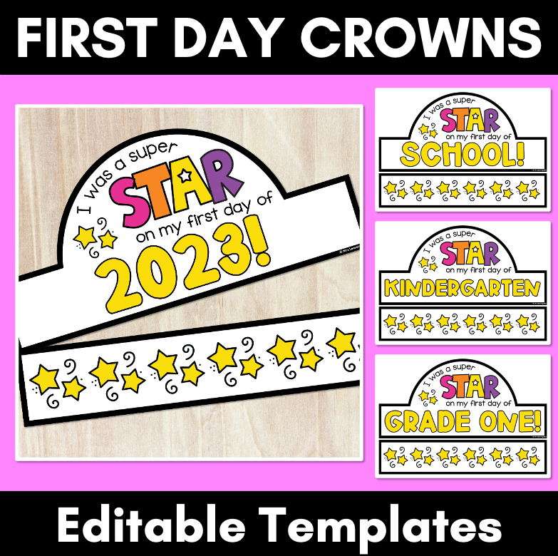 first-day-crowns-editable-mrs-learning-bee