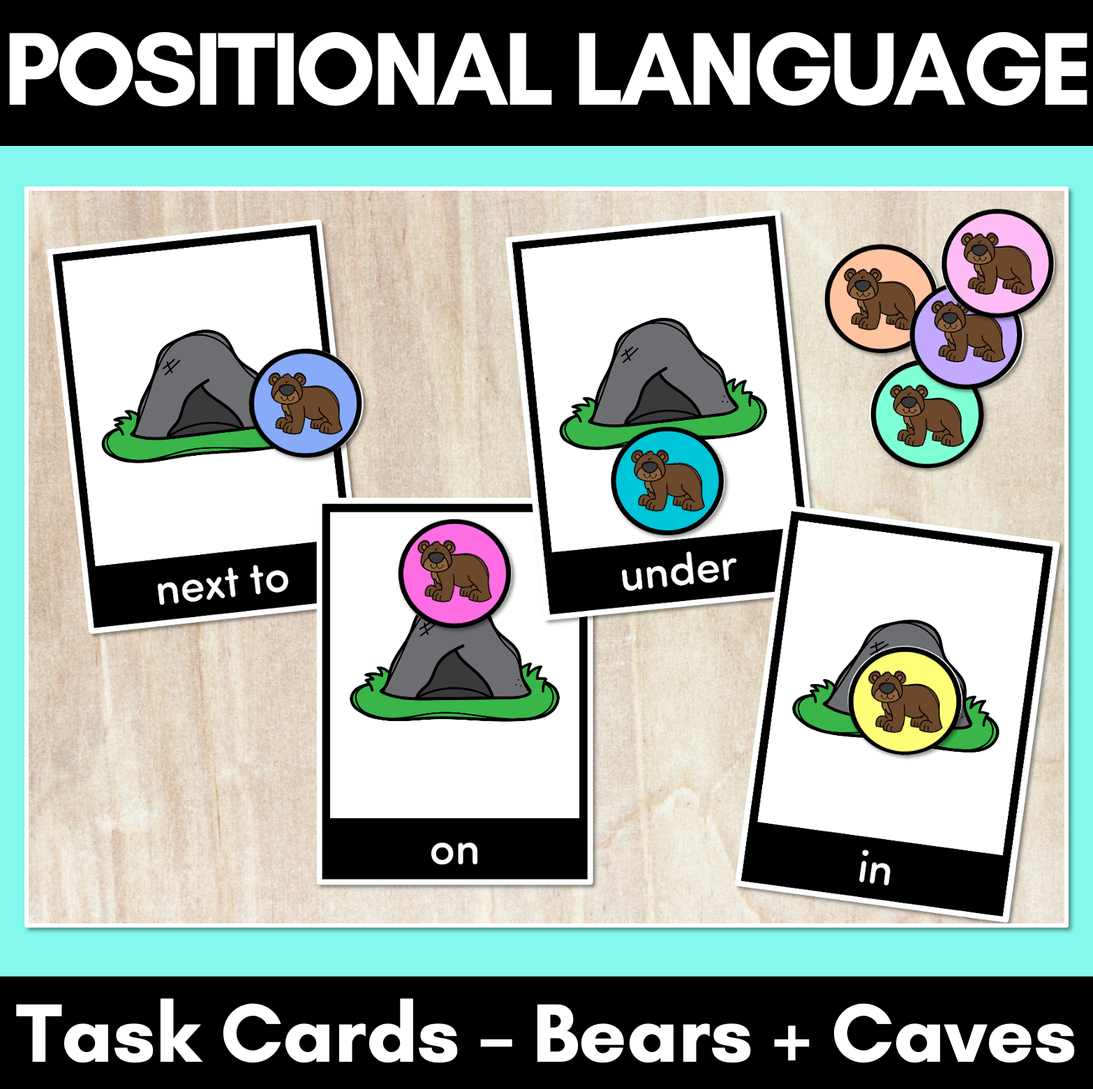 positional-language-task-cards-position-words-with-bears-caves