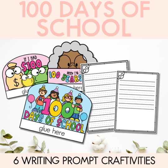 100 Days of School Writing Templates & Crafts