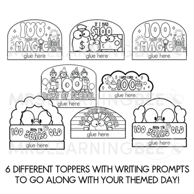 100 Days of School Writing Templates & Crafts