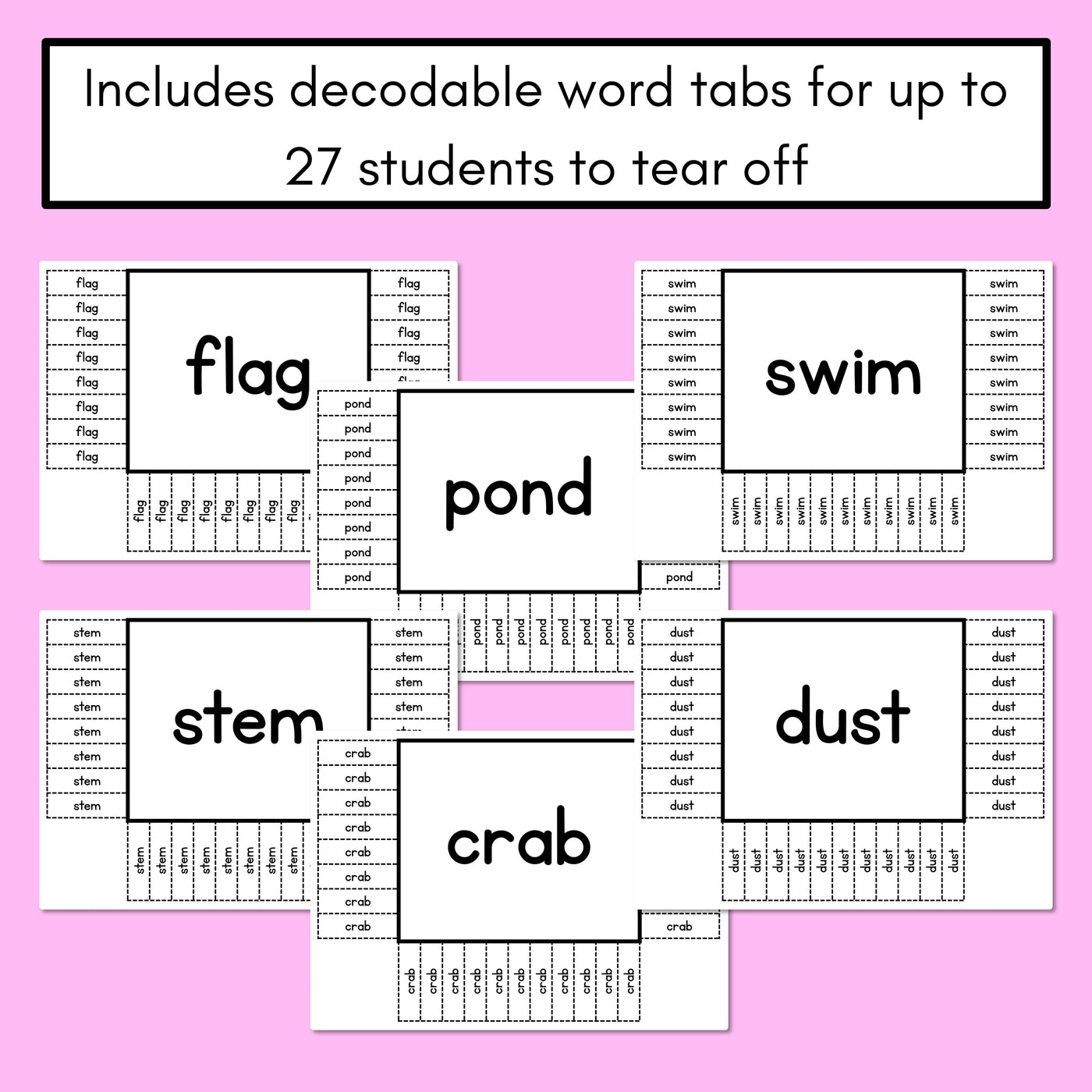 READ THE ROOM - Decodable Words Phonics Activity - CVCC CCVC Mixed Words