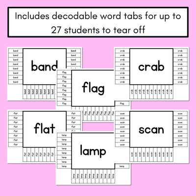 READ THE ROOM - Decodable Words Phonics Activity - CVCC CCVC Short A Words