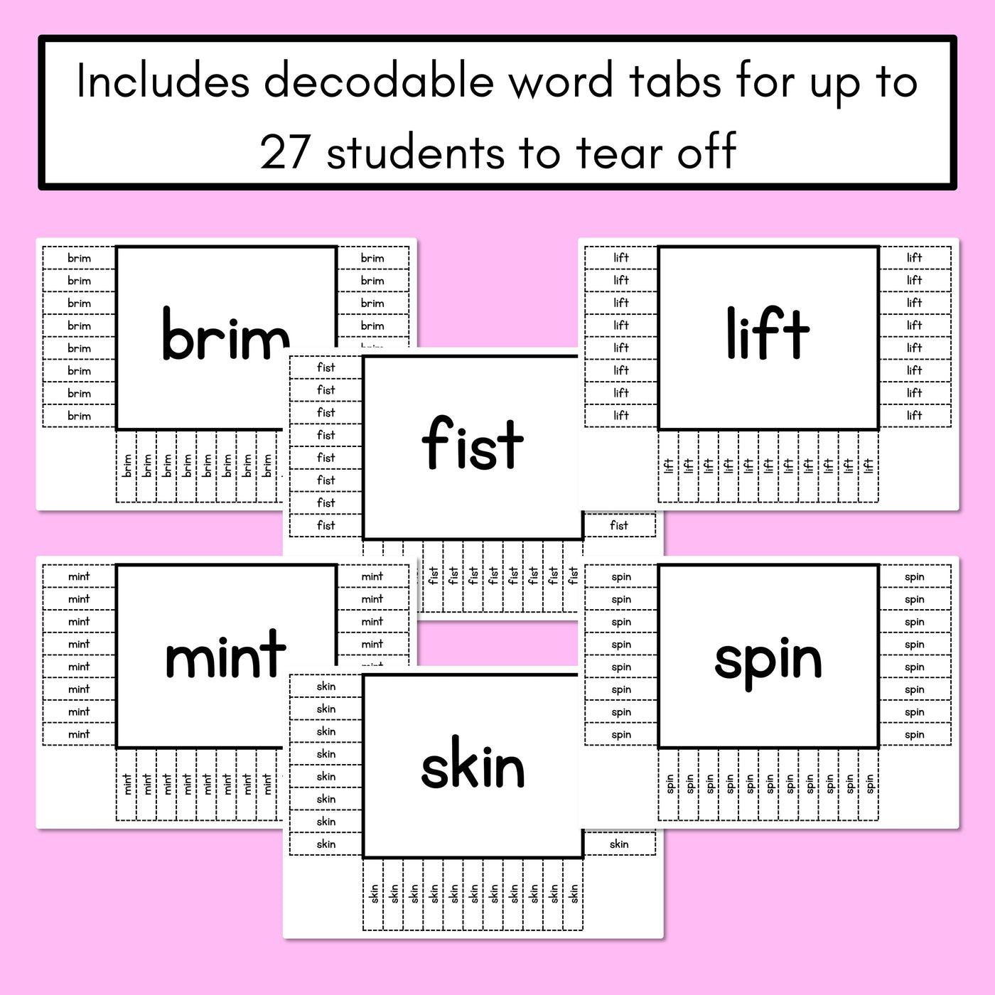 READ THE ROOM - Decodable Words Phonics Activity - CVCC CCVC Short I Words