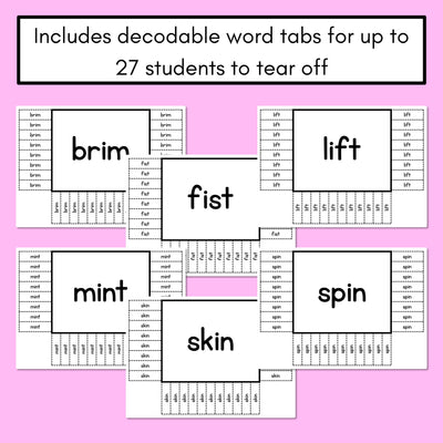 READ THE ROOM - Decodable Words Phonics Activity - CVCC CCVC Short I Words