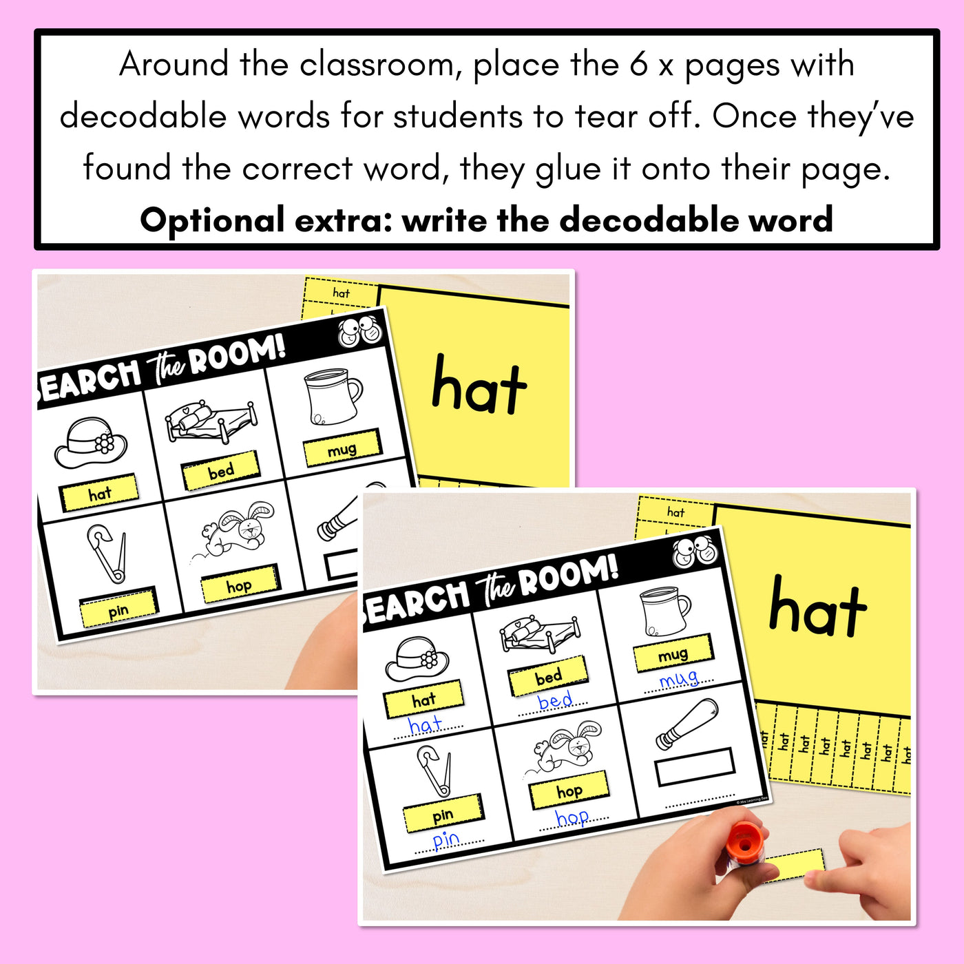 READ THE ROOM - Decodable Words Phonics Activity - CVC Mixed Words