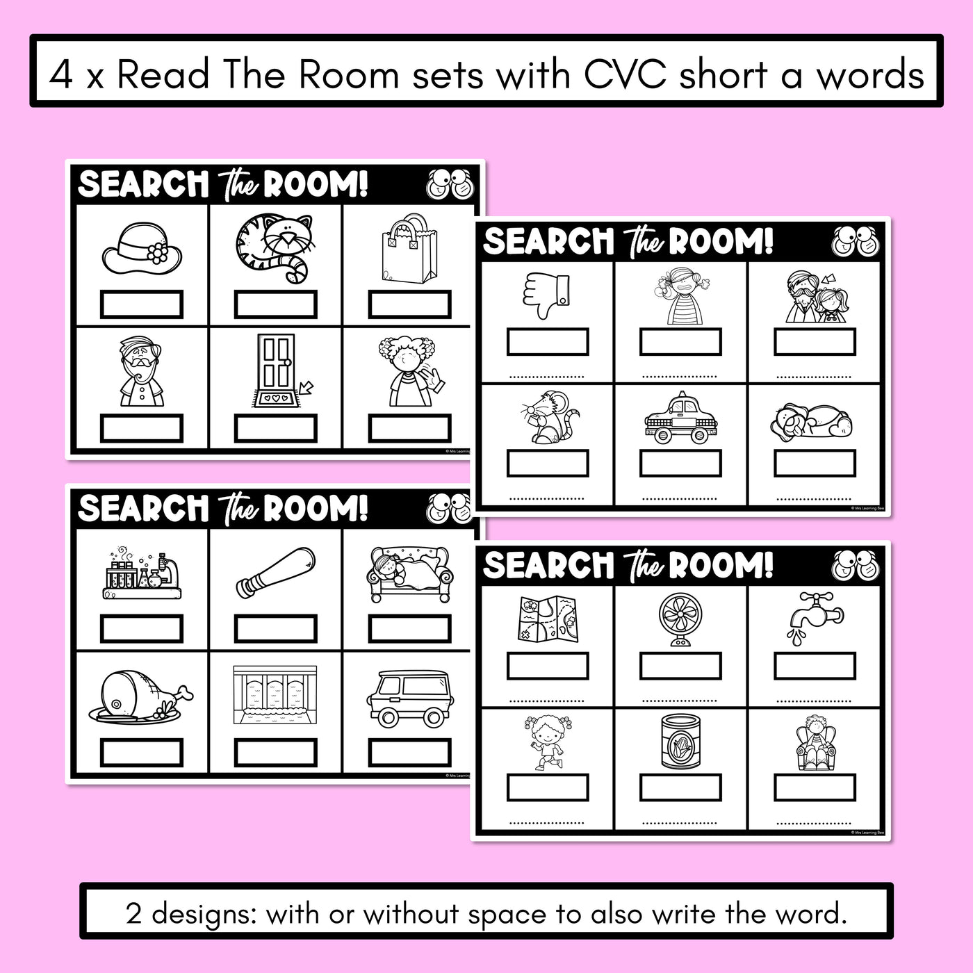 READ THE ROOM - Decodable Words Phonics Activity - CVC Short A Words