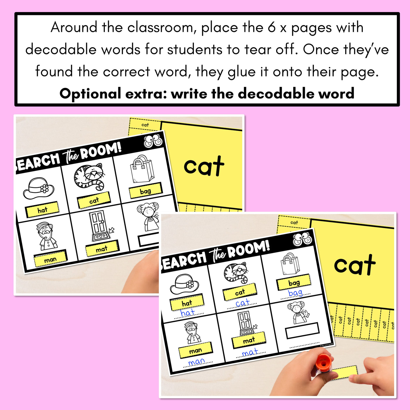 READ THE ROOM - Decodable Words Phonics Activity - CVC Short A Words