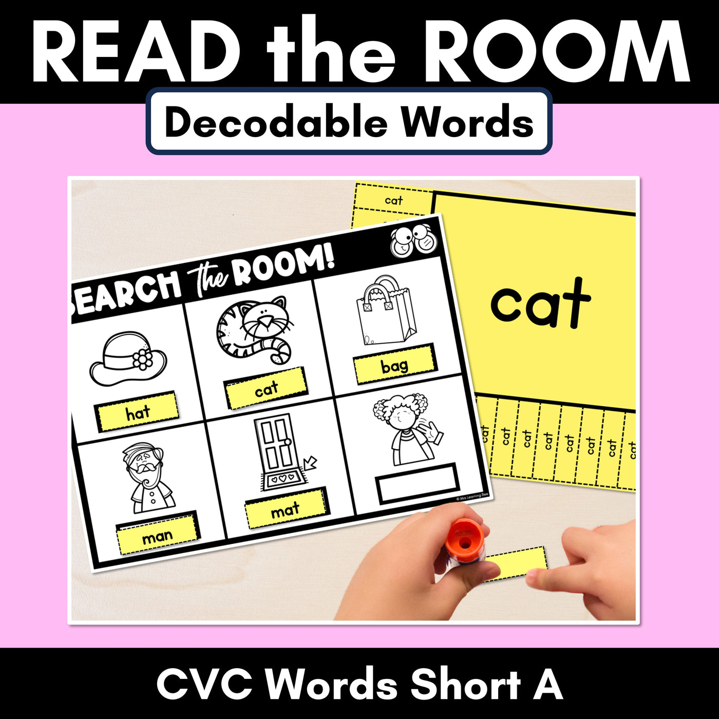 READ THE ROOM - Decodable Words Phonics Activity - CVC Short A Words