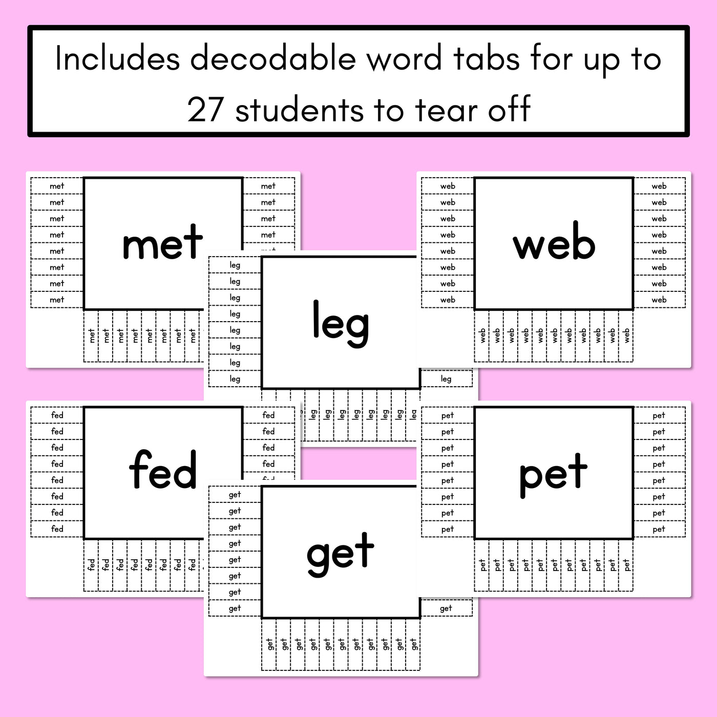 READ THE ROOM - Decodable Words Phonics Activity - CVC Short E Words