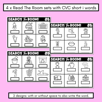 READ THE ROOM - Decodable Words Phonics Activity - CVC Short I Words