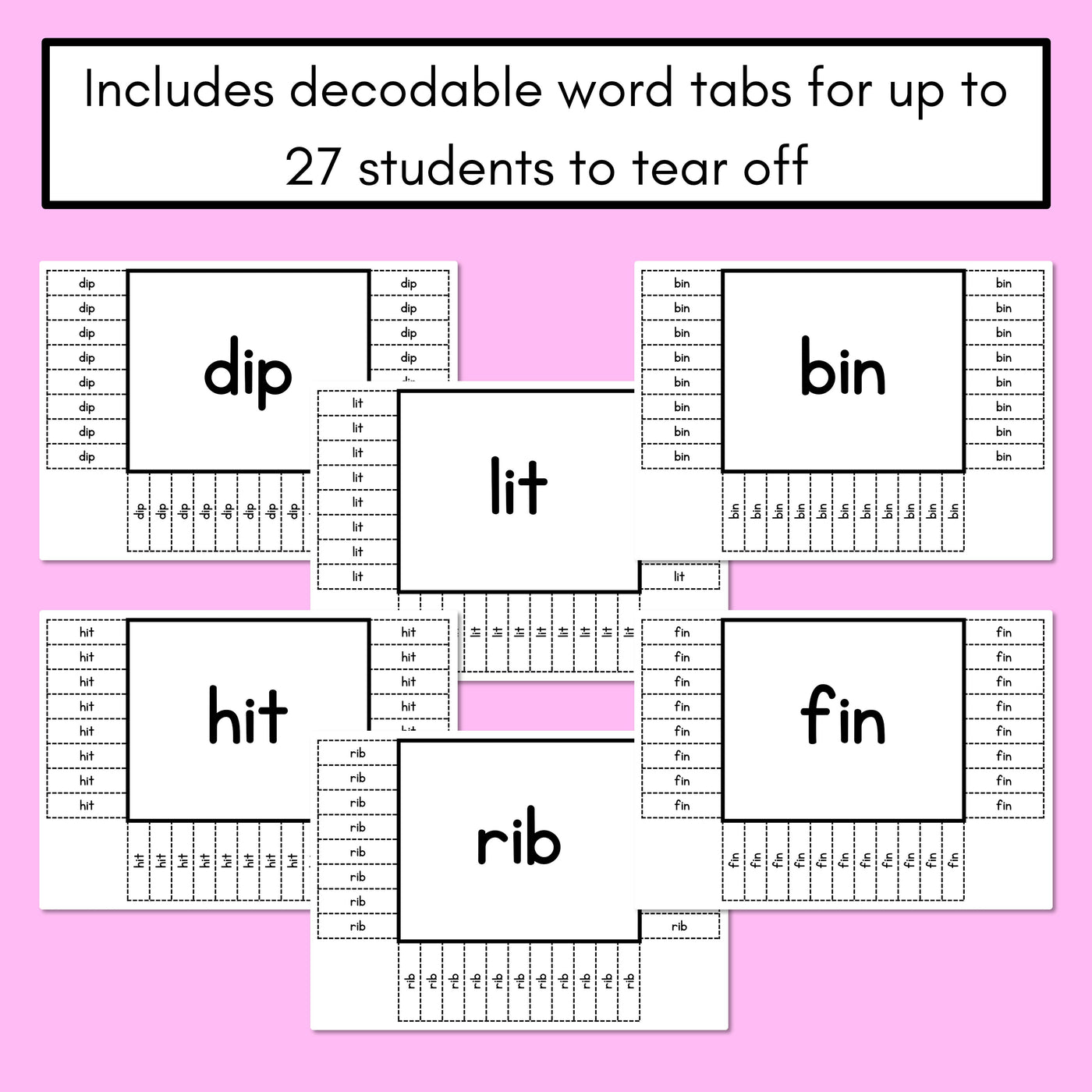 READ THE ROOM - Decodable Words Phonics Activity - CVC Short I Words