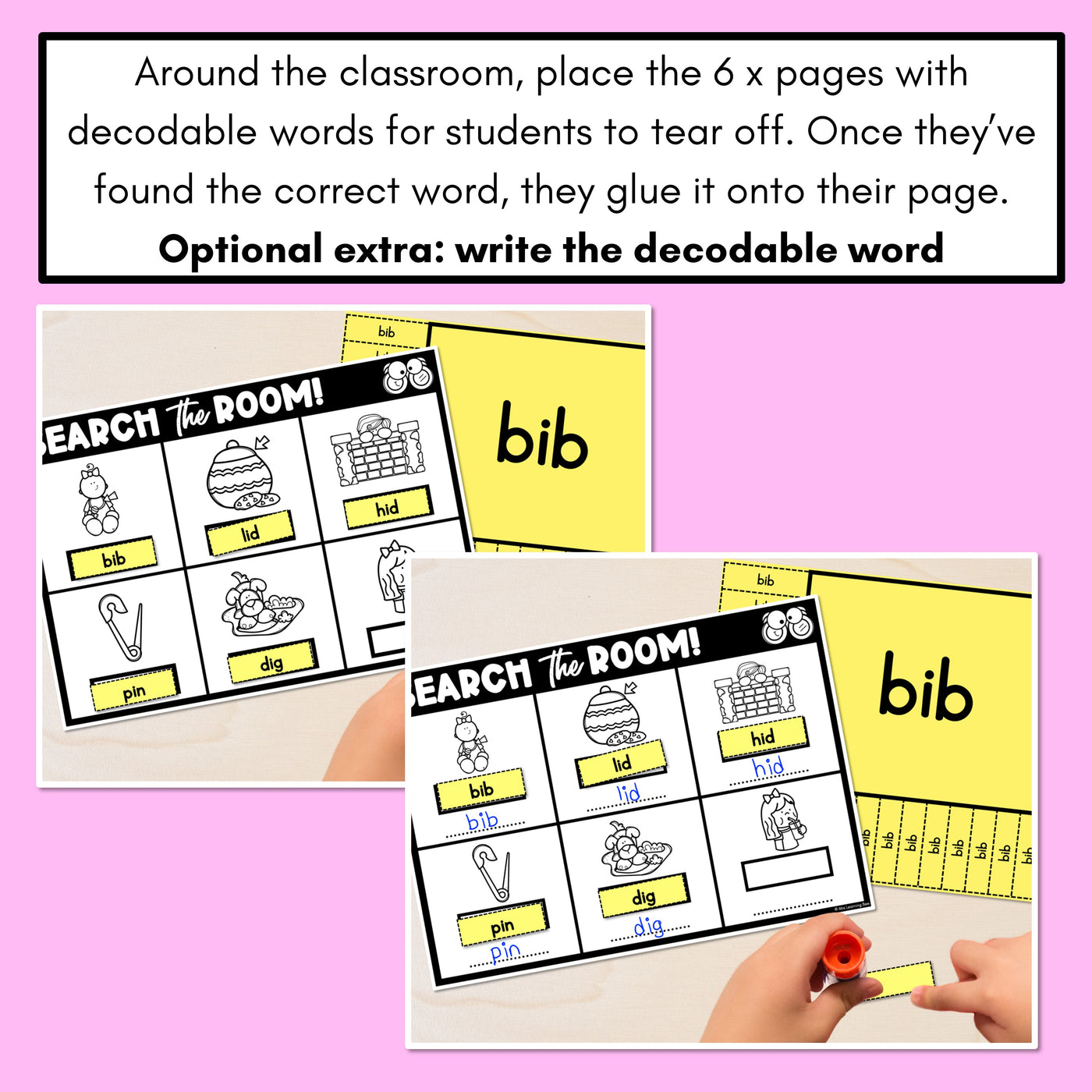 READ THE ROOM - Decodable Words Phonics Activity - CVC Short I Words