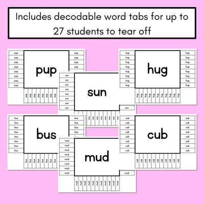 READ THE ROOM - Decodable Words Phonics Activity - CVC Short U Words