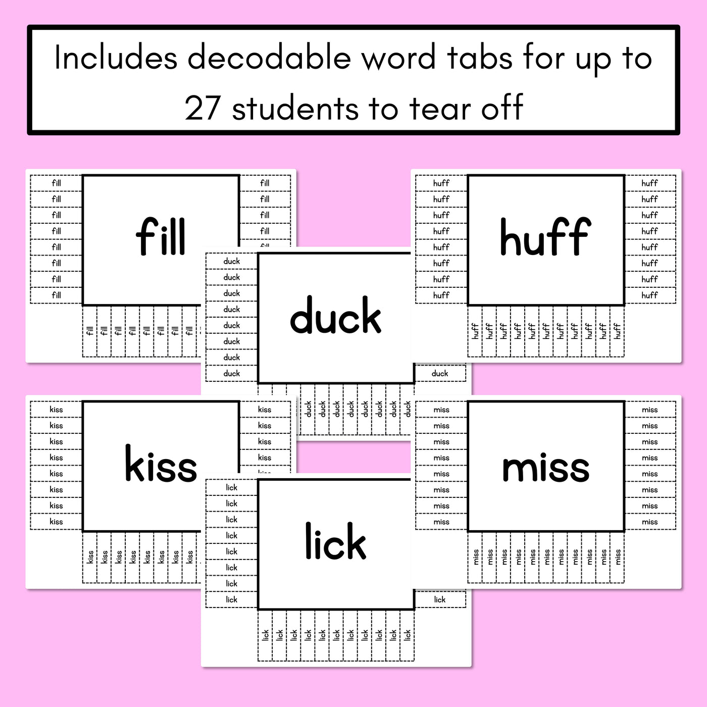 READ THE ROOM - Decodable Words Phonics Activity - Consonant Digraph LL SS CK FF ZZ