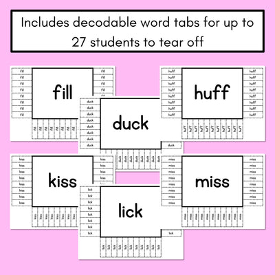 READ THE ROOM - Decodable Words Phonics Activity - Consonant Digraph LL SS CK FF ZZ