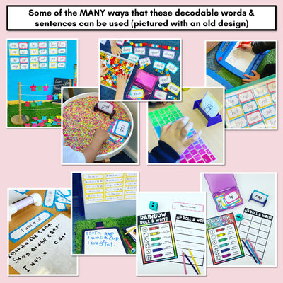 Neutral Consonant Digraphs LL SS FF ZZ CK Decodable Words and Sentence Cards