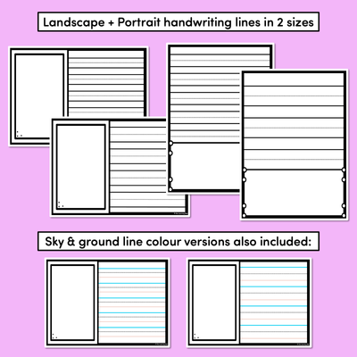 Free Blank Handwriting Worksheets - Write & Illustrate - DOTTED THIRDS VERSION