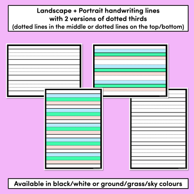 Free Blank Handwriting Worksheets - DOTTED THIRDS VERSION