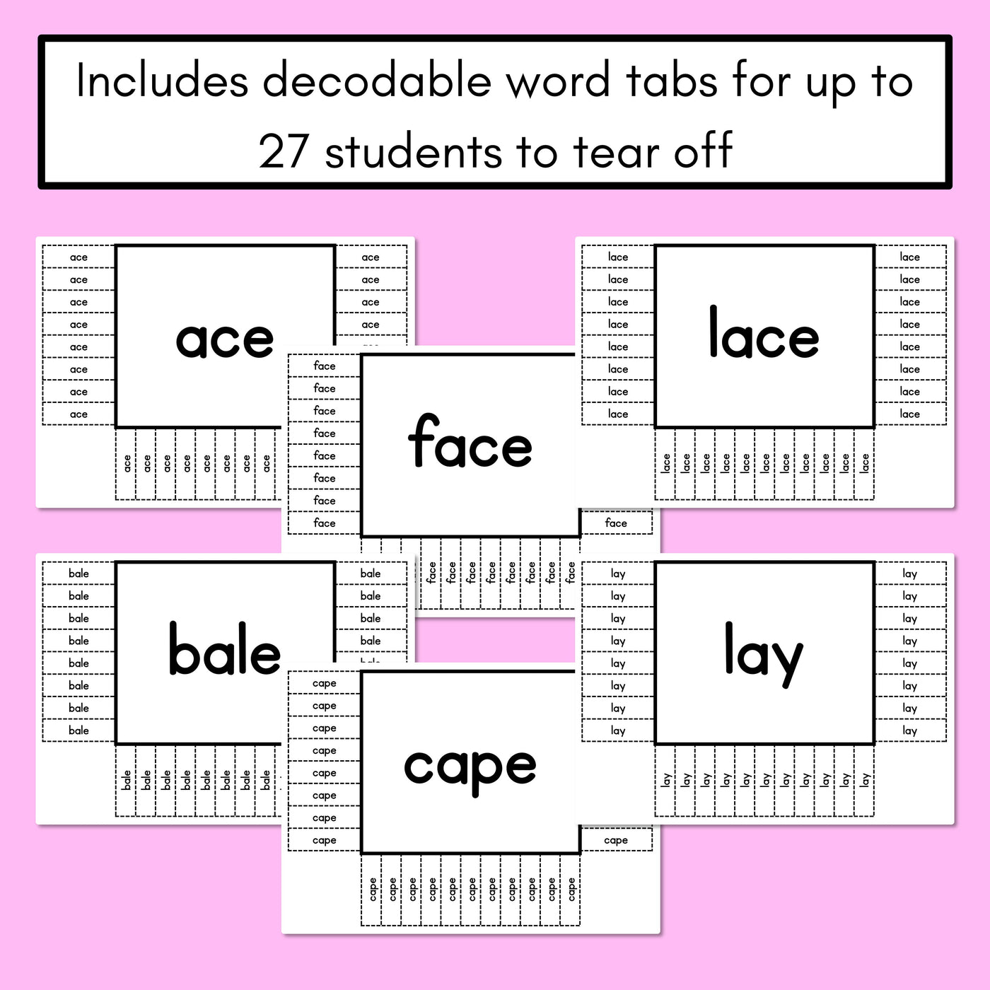 READ THE ROOM - Decodable Words Phonics Activity - Long Vowel A Words