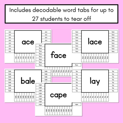 READ THE ROOM - Decodable Words Phonics Activity - Long Vowel A Words