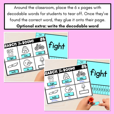 READ THE ROOM - Decodable Words Phonics Activity - Long Vowel I Words