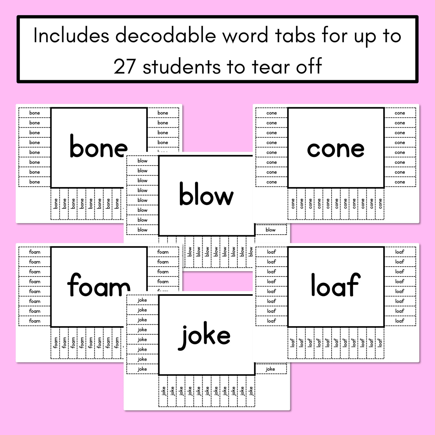 READ THE ROOM - Decodable Words Phonics Activity - Long Vowel O Words