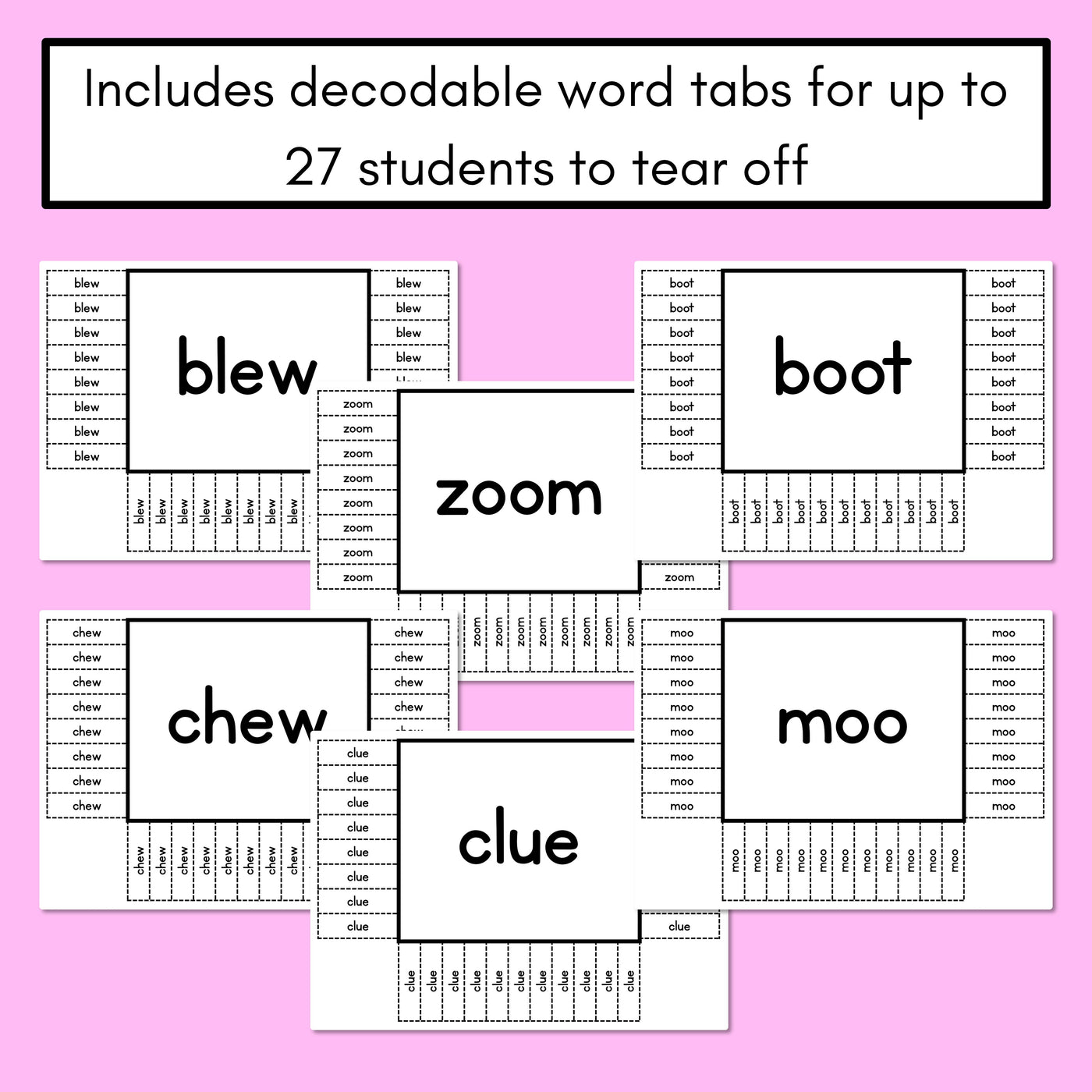 READ THE ROOM - Decodable Words Phonics Activity - Long Vowel U Words