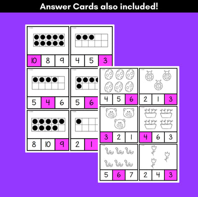 Number Clip Cards 1-20 for Kindergarten - Black & White Pack