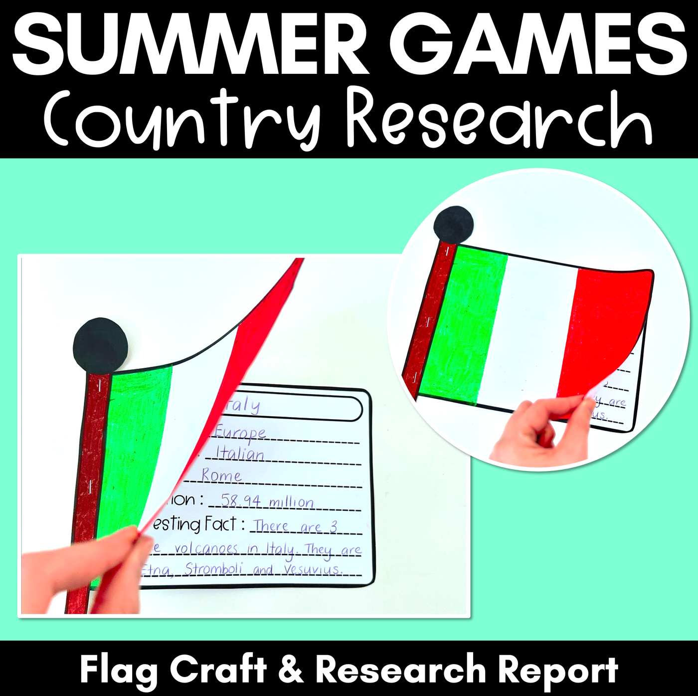 Summer Games Country Research Activity - Flag Craft and Research Report