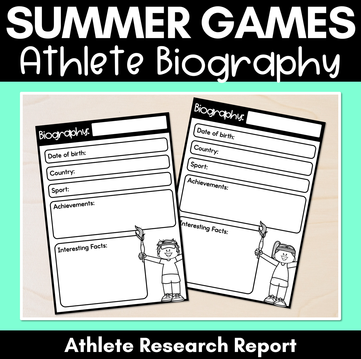 Summer Games Research Report - Athlete Biography - Summer Games Writing Templates
