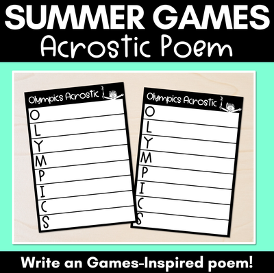 Summer Games Acrostic Poem - Write a Games-inspired poem.