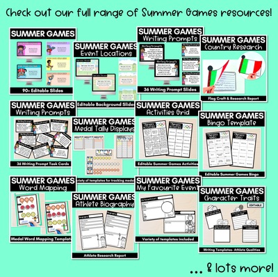 Summer Games Bingo Template - Editable Summer Games Bingo for kids