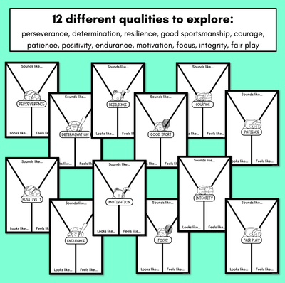 Summer Games Character Traits - Editable Y Chart Templates for exploring qualities of athletes