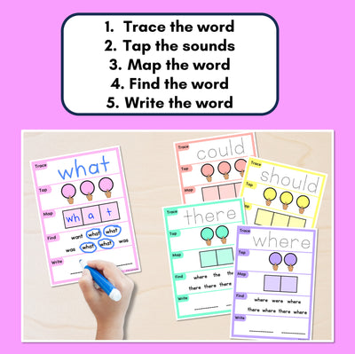 HEART WORD MAPPING MATS - High-Frequency Words Set 2