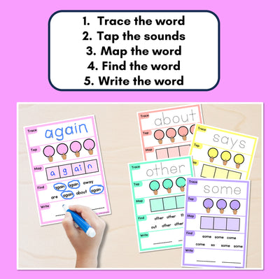 HEART WORD MAPPING MATS - High-Frequency Words Set 3