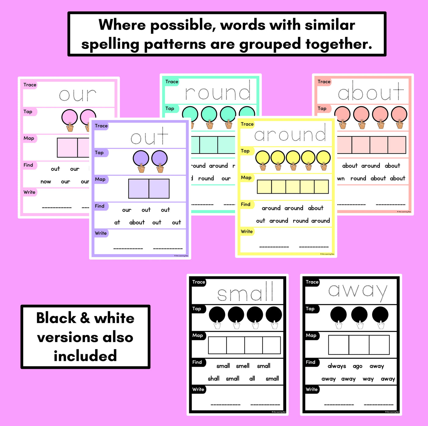 HEART WORD MAPPING MATS - High-Frequency Words Set 3