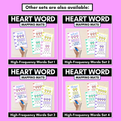 HEART WORD MAPPING MATS - High-Frequency Words Set 3