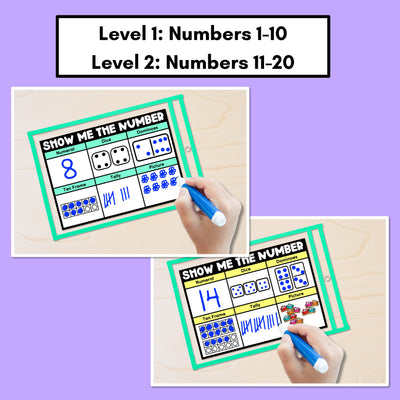 SHOW ME THE NUMBER MATS for 1-20: Numerals, Dice, Dominoes, Ten Frames, Tallies & Pictures