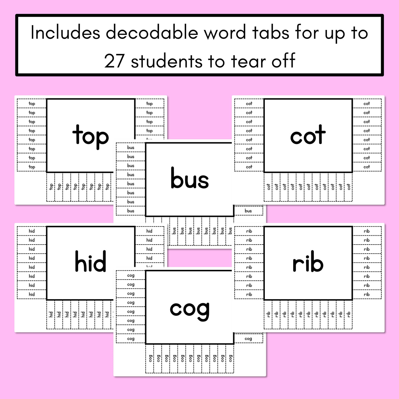 READ THE ROOM - Decodable Words Phonics Activity - CVC Words Set 2