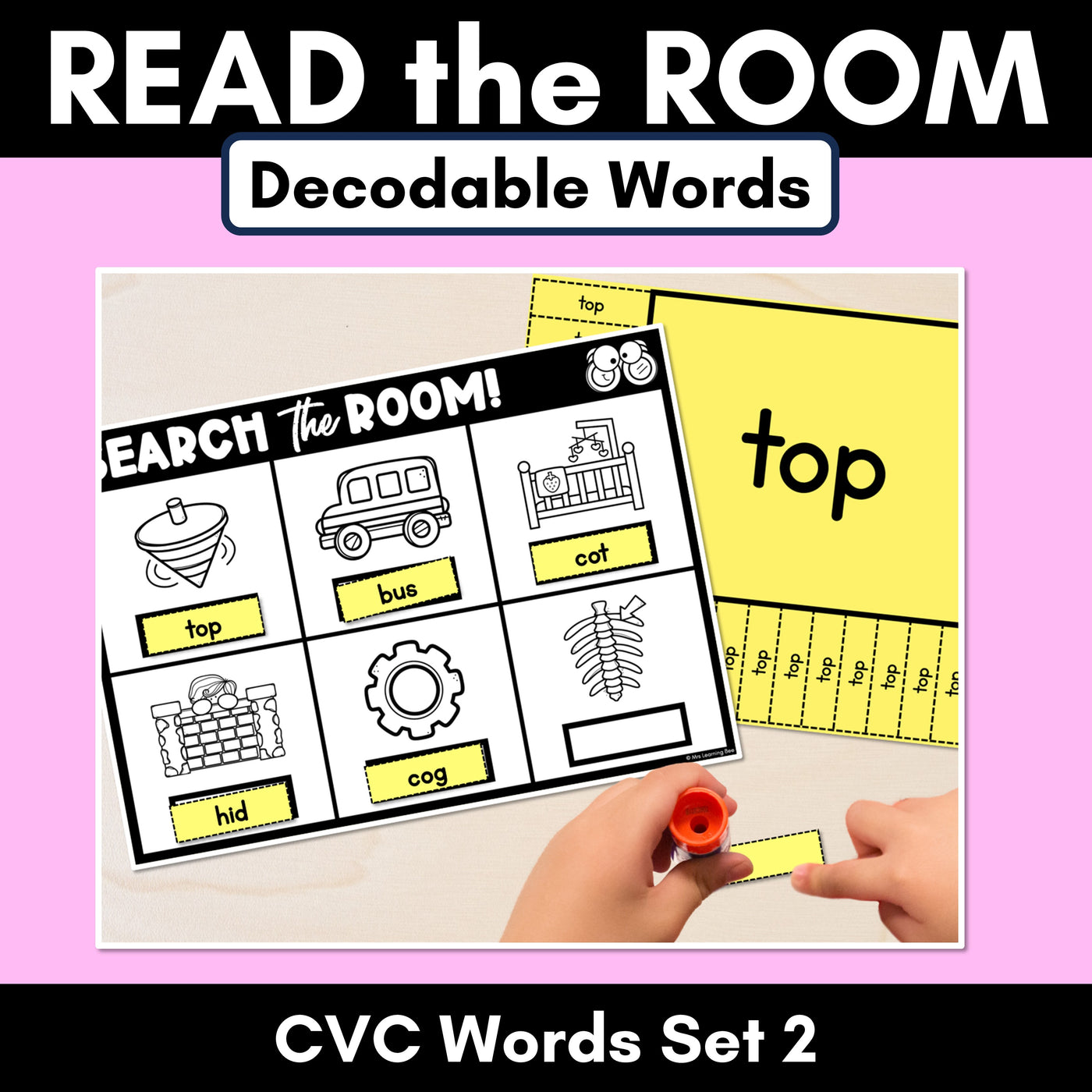 READ THE ROOM - Decodable Words Phonics Activity - CVC Words Set 2