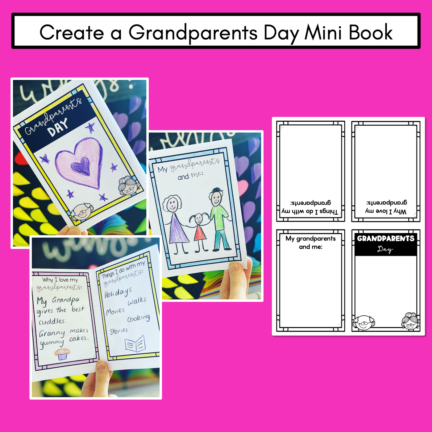 Grandparents Day Activity Pack - Writing Templates, Grandparent Interview, Mini Books & More