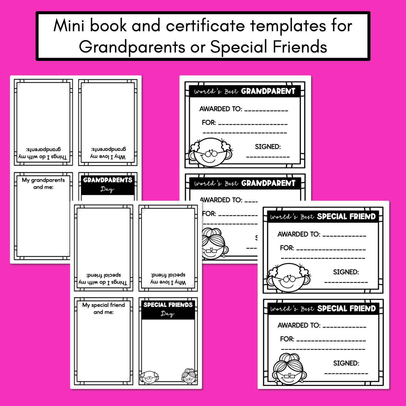 Grandparents Day Activity Pack - Writing Templates, Grandparent Interview, Mini Books & More