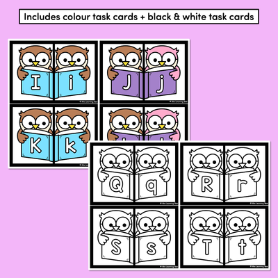 Alphabet Match Task Cards - Uppercase & Lowercase Task Cards & Matching Mats