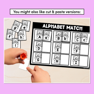 Alphabet Match Task Cards - Uppercase & Lowercase Task Cards & Matching Mats
