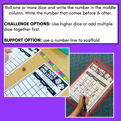 One More One Less Game & Worksheets - Numbers Before & After 1-10 and 1-20