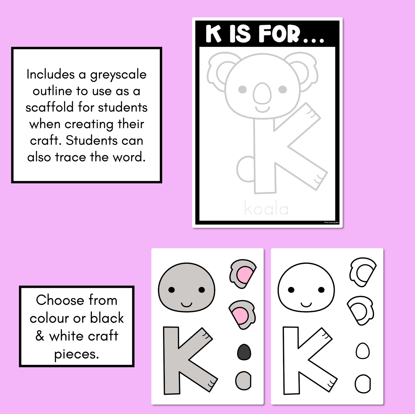 Beginning Sound Crafts - Letter K - K is for Koala