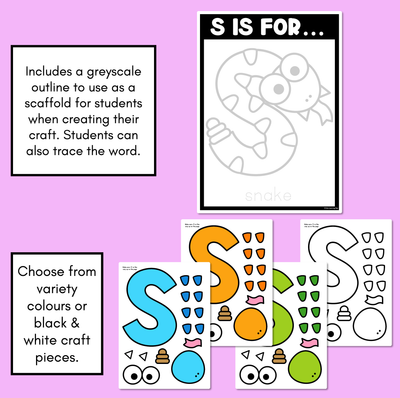 Beginning Sound Crafts - Letter S - S is for Snake