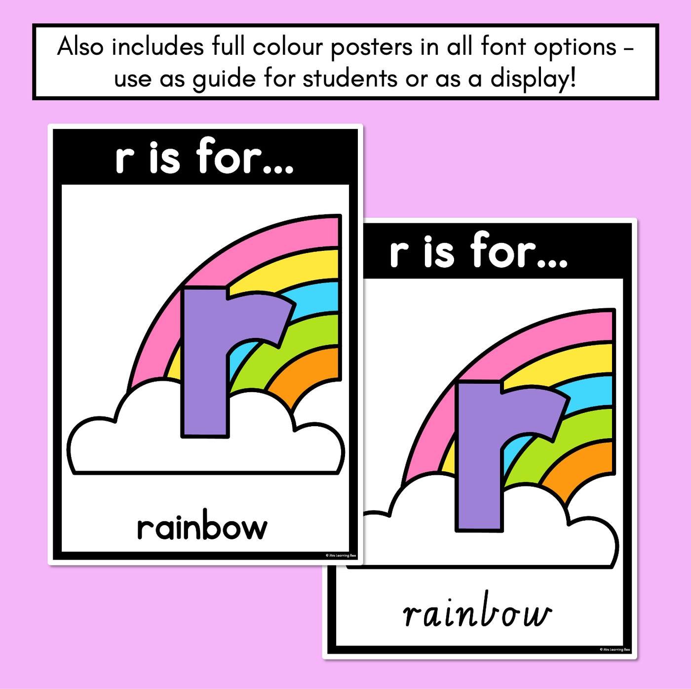 Beginning Sound Crafts - LOWERCASE Letter R - R is for Rainbow