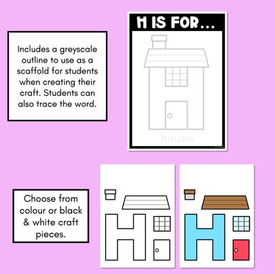 Beginning Sound Crafts - Letter H - H is for House