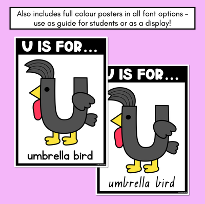 Beginning Sound Crafts - Letter U - U is for Umbrella Bird